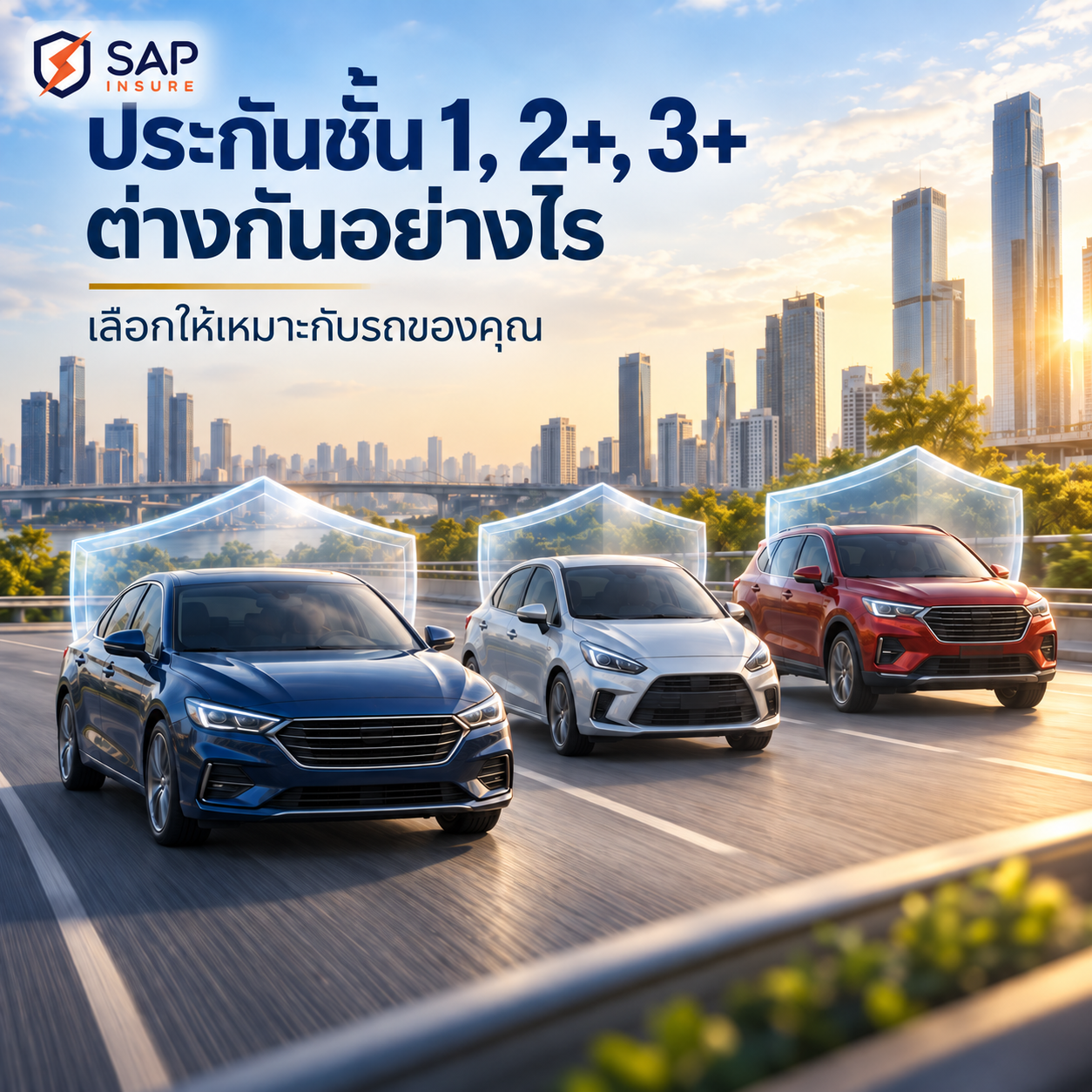ประกันชั้น 1, 2+, 3+ ต่างกันอย่างไร เลือกให้เหมาะกับอายุรถ