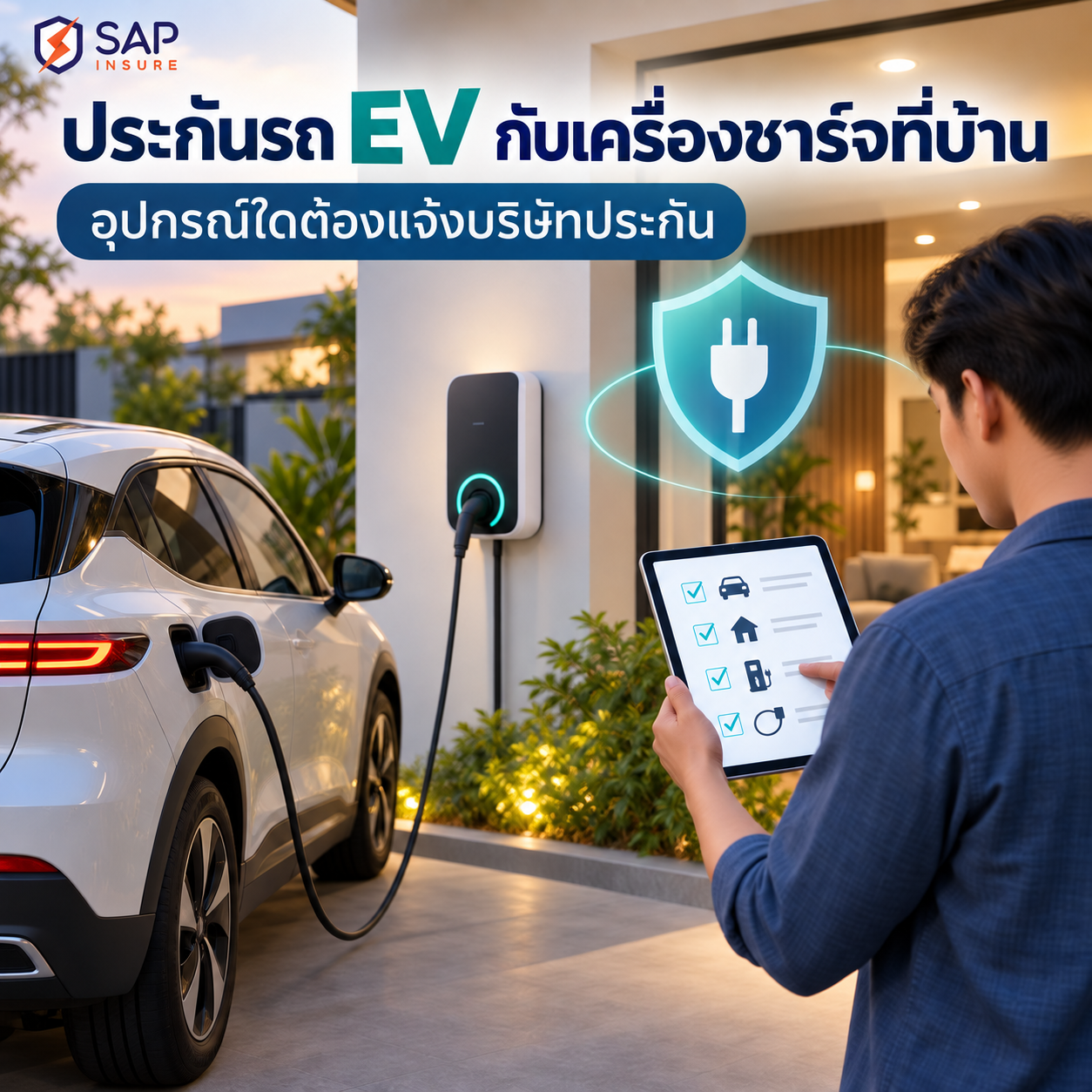 ประกันรถ EV กับเครื่องชาร์จที่บ้าน: อุปกรณ์ใดต้องแจ้งบริษัทประกัน